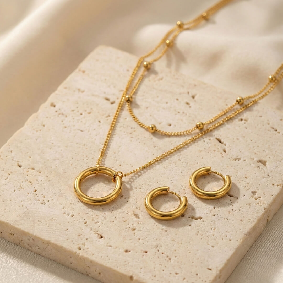 Pack Esencia Circular · Pendientes + Collar
